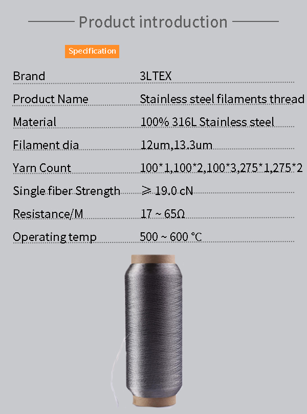 thermal resistant  stainless steel yarn