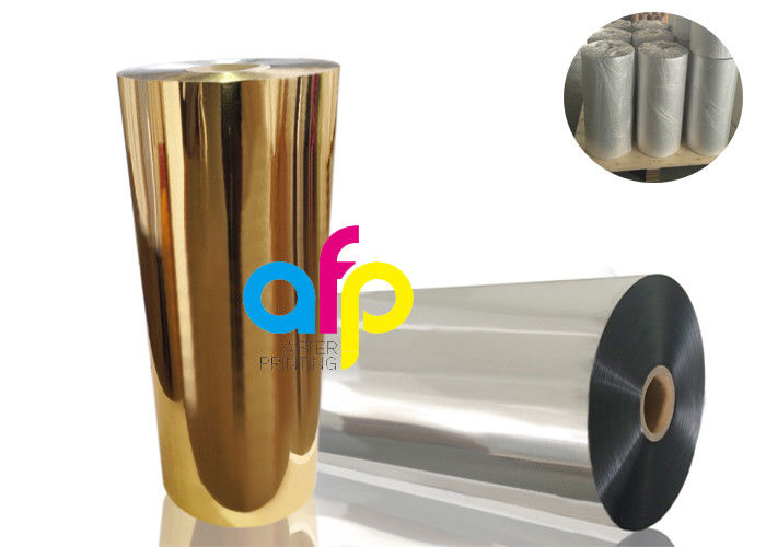 Gold Metalized Plastic Film , Moisture Proof Opaque Metallized Polyester Film Featured Image