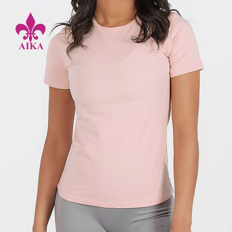 Custom Gym Tee Wear Hot იყიდება Active Wear ქალის კომპრესიული ქალის მაისურები საბითუმო
