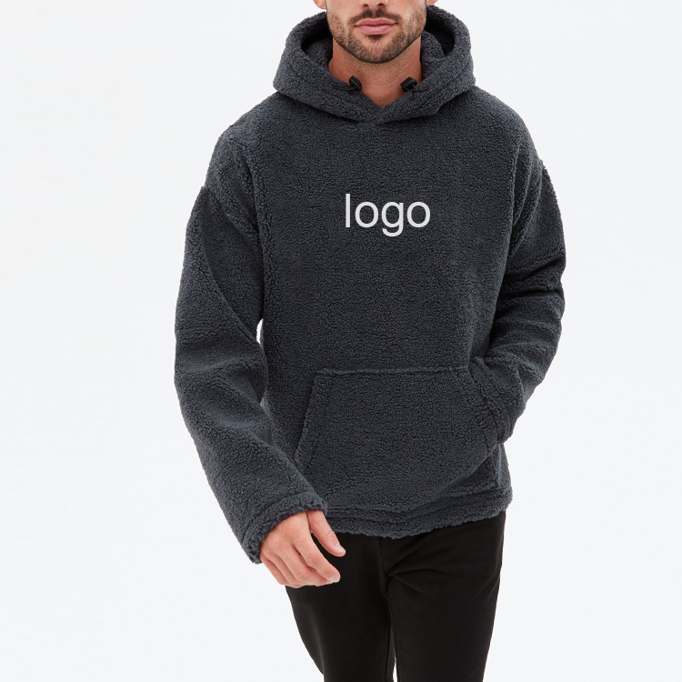 Høy kvalitet trening 100% polyester fleece vinter gensere hettegensere tilpasset logo for menn