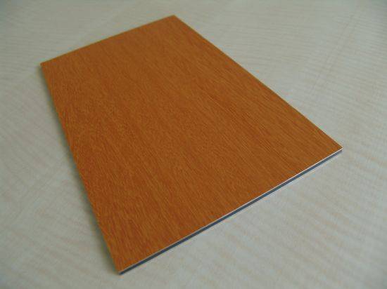 Fireproof Aluminium Wall Material ACP Sheet Wood Color Aluminium Composite Panel