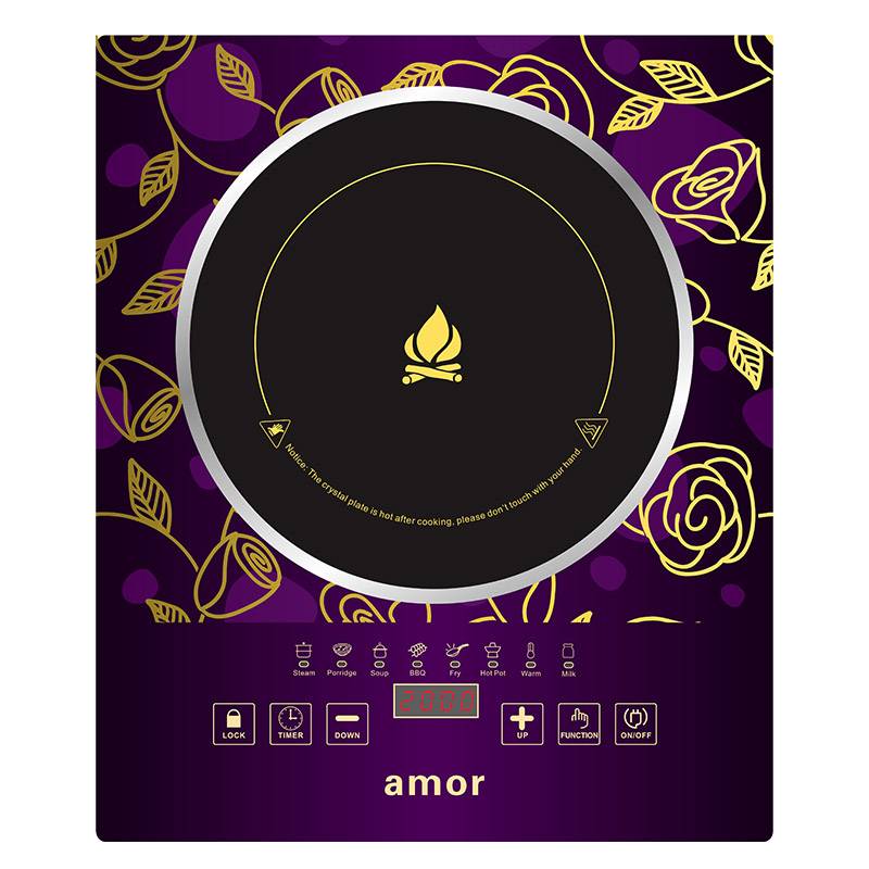 Hot sale amor induction cooker AI-25A polished skin touch single induction burner hob for wholesale