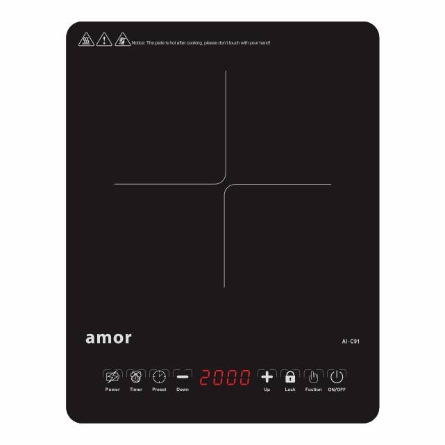 Amor induction cooker AI-C91 good quality Skin touch with knob unpolished 220V burner for Vietnam market