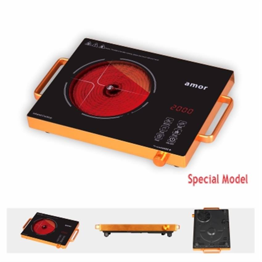 New product amor AT-003 aluminum alloy and metal body skin touch button infrared cooker