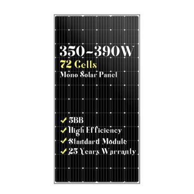 72 cells mono solar panels 350w360w380w390w