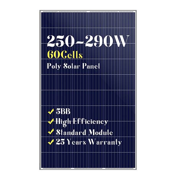 60 cells standard size poly blue solar panels 260w270w280w290w Featured Image