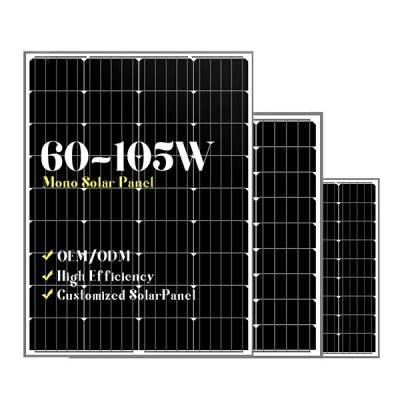 Small size customized mono solar panels 60w75w90w105w