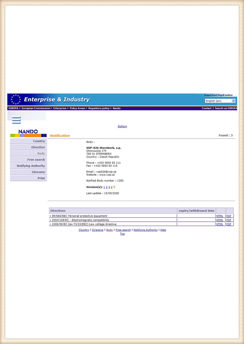 VOP-026 EU Accreditation Certificate