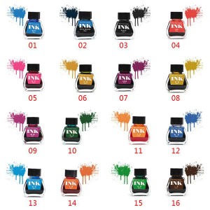 30ml Bottled Glass Smooth Writing Fountain Pen Ink Refill School Student Stationery Office Supplies 24 Colors