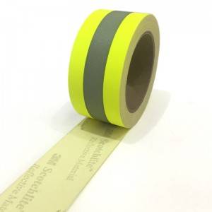 Reflective Flame Fabric Tape| 100% FR Treated Cotton | Fluorescent Lime Yellow Color + Silver Color + Fluorescent Lime Yellow Color | Flame Resistant | Home Wash 50 cycles @ 60°C (ISO 6330) | OEKO-TEX 100 | EN ISO 20471 | ANSI-ISEA 107 | NFPA 1971 | Dry-Cleaning 30+ cycles (ISO 3175) | Don’t Industrial Wash