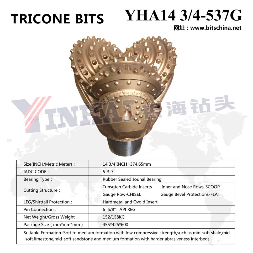 Mining Bit Tricone Bit 14 Inch IADC437/517/537/637 for Drilling Hard Formation Manufacture