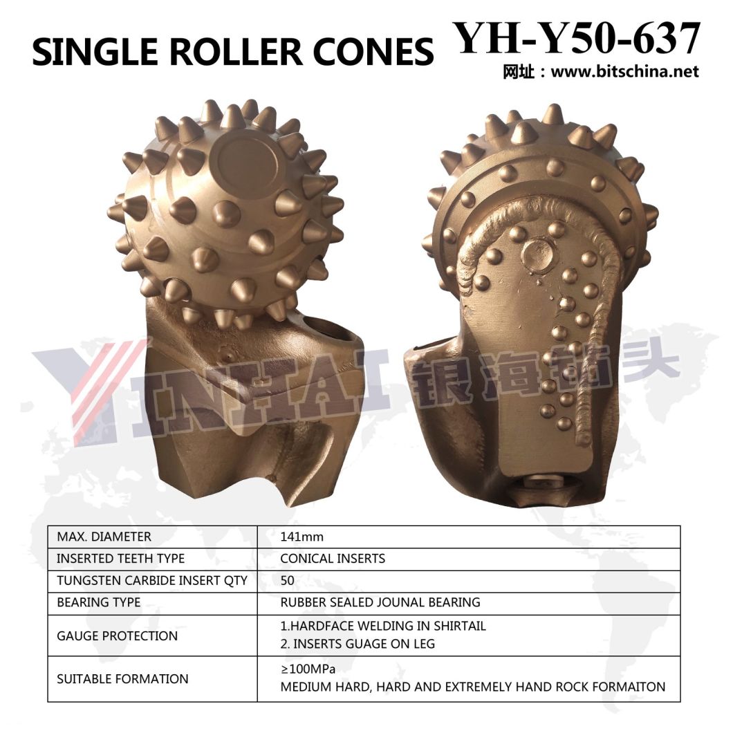 Single Roller Cone 8 1/2 Inch IADC537/637 Palm Drill Bit with Holder