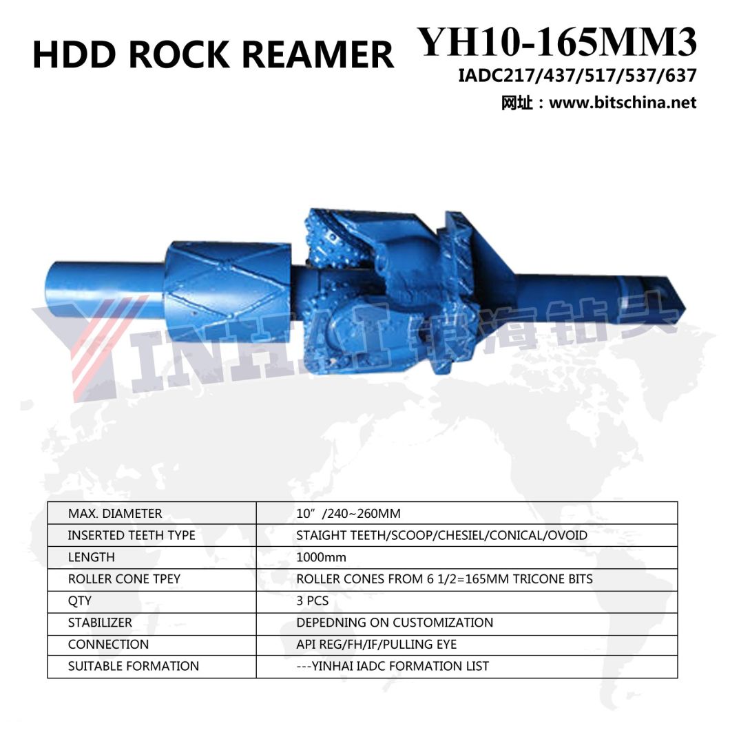10 Inch IADC 437/517/537/637 TCI Rock Reamer for Horizontal Directional Drilling