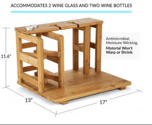 Manufacturer for Natural Bamboo Charcuterie board Wine Tabletop Display Red Wine Glass Cup Rack