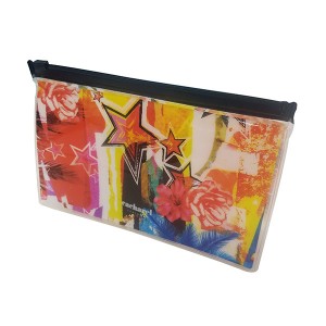 Eco-friendly biodegradable clear TPU cosmetic bags with full page printing