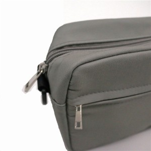 Recycled Cotton Bag for cosmetics shopping functional Gray Color