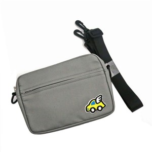 Recycled Cotton Bag for cosmetics shopping functional Gray Color