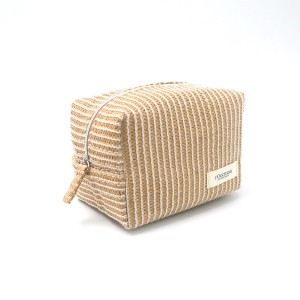 Paper Straw Pouch Eco-friendly Natural Color Make Up Cosmetic Organizer