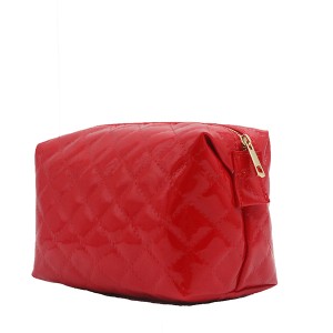 Eco-friendly glossy PU quilted cosmetic bags