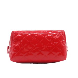 Eco-friendly glossy PU quilted cosmetic bags