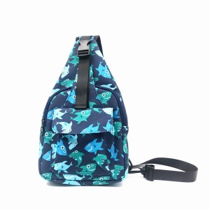 Fish Pattern RPET 100% Recycled Material Chest Bag Sport Style Running Bag Portable Cool Fashion messenger bag for unisex
