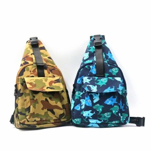 Fish Pattern RPET 100% Recycled Material Chest Bag Sport Style Running Bag Portable Cool Fashion messenger bag for unisex