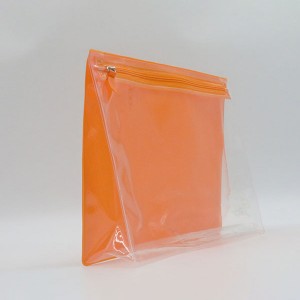 Eco-friendly recycled Transparent Clear  EVA Plastic Zipper Cosmetic Bag Zip Makeup Pouch