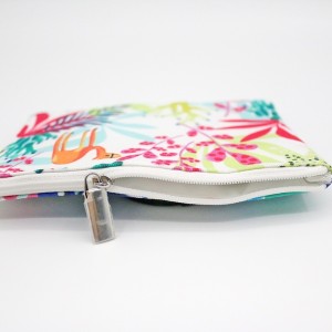 Colorful Polyester Bag Handle Closure Durable Cosmetic Bag With Zipper