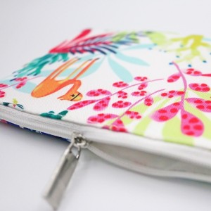 Colorful Polyester Bag Handle Closure Durable Cosmetic Bag With Zipper