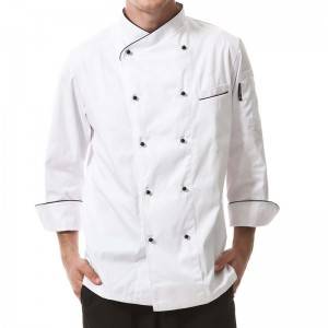 Double Breasted Cross Collar Long Sleeve Chef Uniform And Chef Jacket For Hotel And Restaurant CU102C0201C