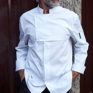 Stand Collar Long Sleeve Hidden Placket Chef Jacket For Hotel And Restaurant U187C0202C