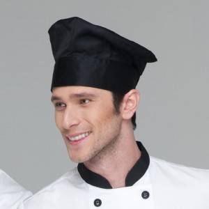 Pleated Chef Hat Poly Cotton Black Chef Hat U404S0100A