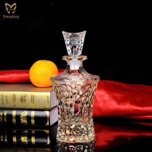 Whiskey Decanter With Gold Brim