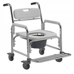 Wheel Castor Toliet Chair Aluminum Commode Chair