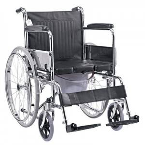 Basic Design High Quality Patient And Elderly Steel Commode Wheelchair