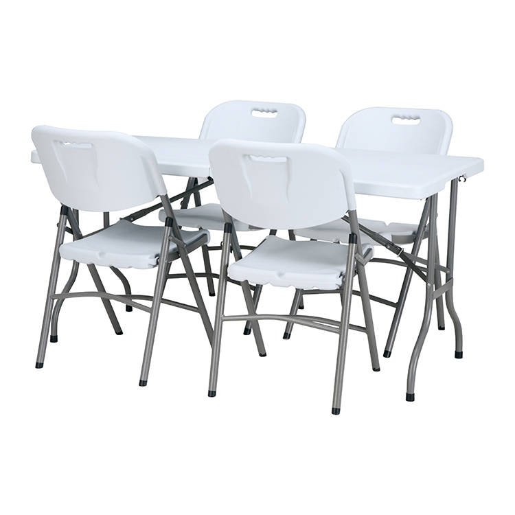 furniture mounted foldable  rectangular dining table set with chair folding table with folding chairs
