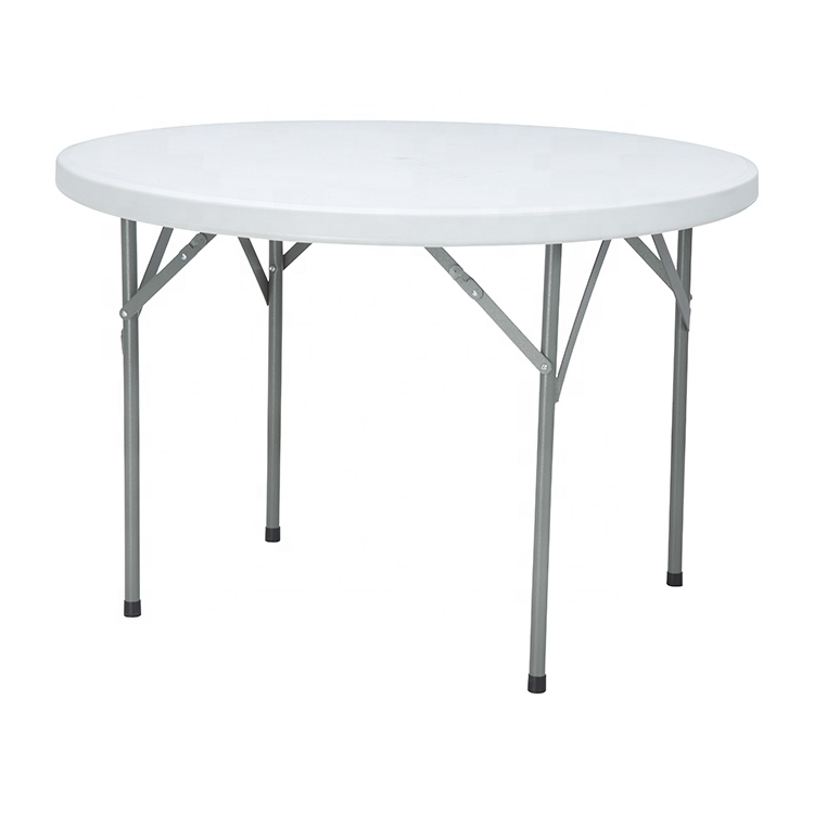 Wholesale Outdoor HDPE 4 People Portable cocktail banquet white round folding dining tables