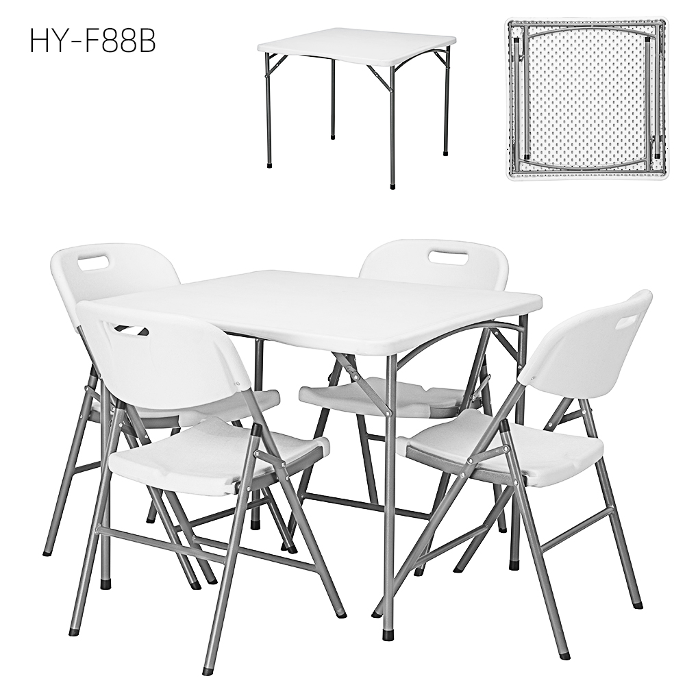 outdoor and indoor HDPE plastic folding foldable square table