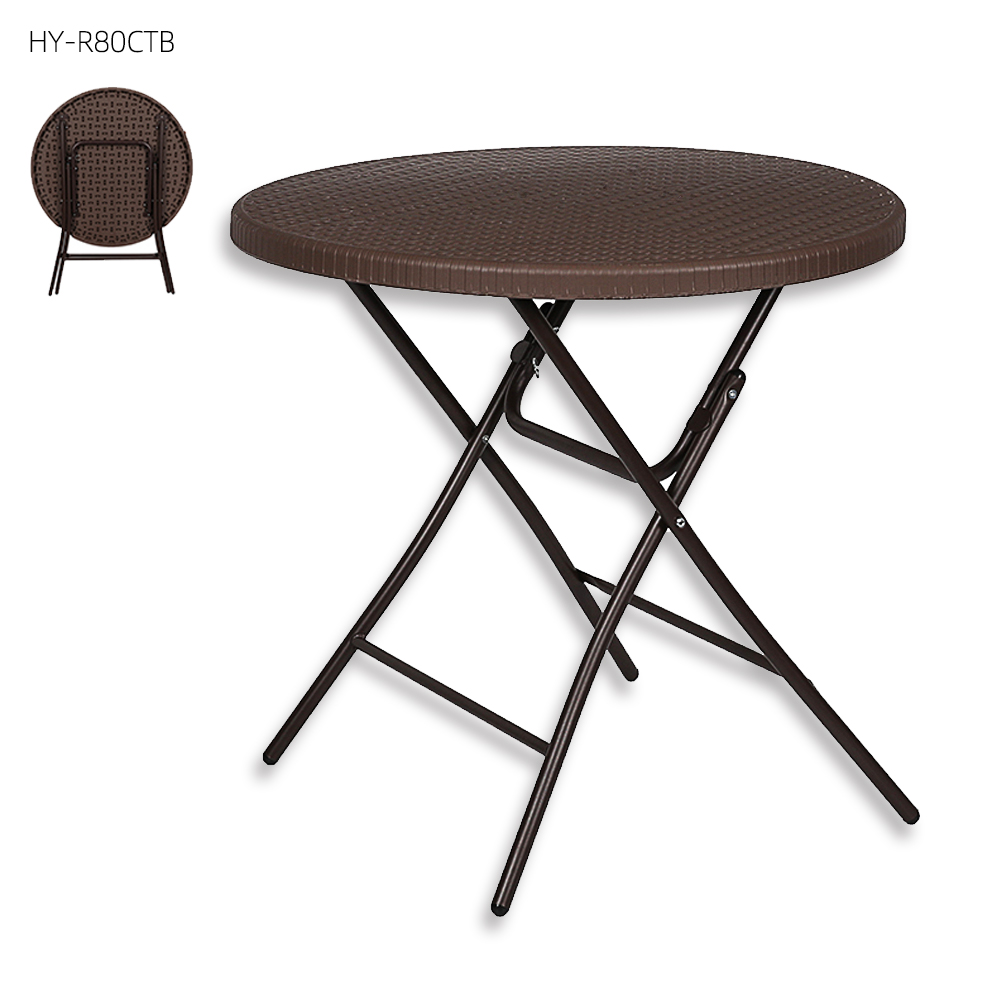 2020 NEW poly-rattan rattan side plastic wicker coffee folding table chair set furniture for comfort