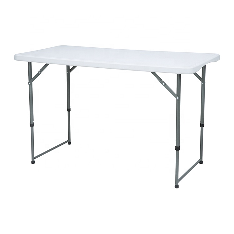 Wholesale outdoor hdpe 4ft dining square rectangle China plastic fold up folding tables for camp picnic