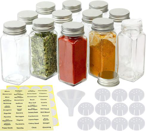 4oz Square Spice Bottles with label Featured Image