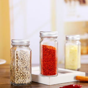 4oz Square Spice Bottles with label