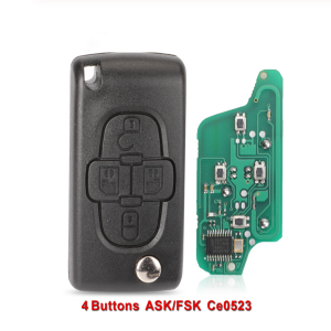 10x CE0523 ASK/FSK 433Mhz 4 Buttons Remote Key Fob Control For Peugeot 1007 For Citroen Flip Floding C8 VA2/HU82 Blade