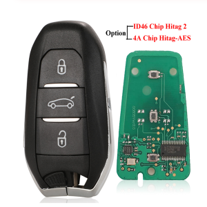 Smart Keyless Go Remote Key 3 Buttons 433MHz 4A PCF7945 ID46 chip for Peugeot 308 408 508 5008 Emergency key HU83/VA2
