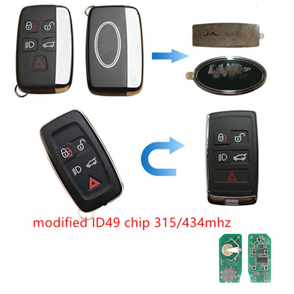 landrover 4+1 button remote with 315mhz 434MHZ with 49 chip Featured Image