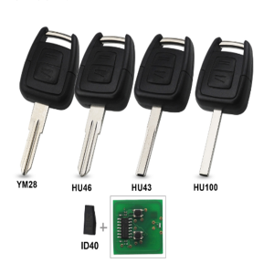 2 Buttons 433Mhz Fob Remote Key For Opel Vauxhall Vectra Zafira OP1 24424723 With ID40 Chip HU43 HU100 YM28 HU46 Blade