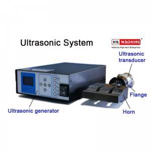 Whole set of ultrasonic system, including generator, transducer, horn and flange plate