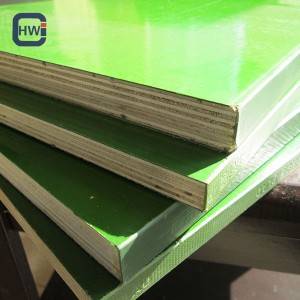 HW 1220*2440*18mm High Quality Durable Green Plastic Faced Plywood