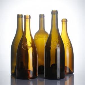OEM ODM antique green burgundy wine glass bottles with cork top