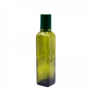 Square Dark Green Oil Bottle